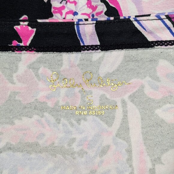 Lilly Pulitzer Onyx Wild Within UPF 50+ Sophie Dress Small Black Pink S - Picture 13 of 13